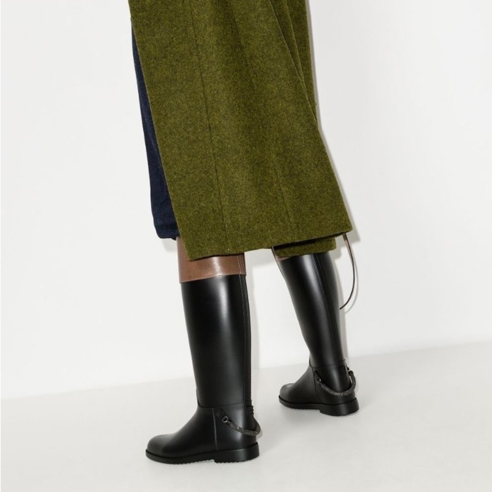 Brunello Cucinelli Stirrup Strap Rubber Riding Boots